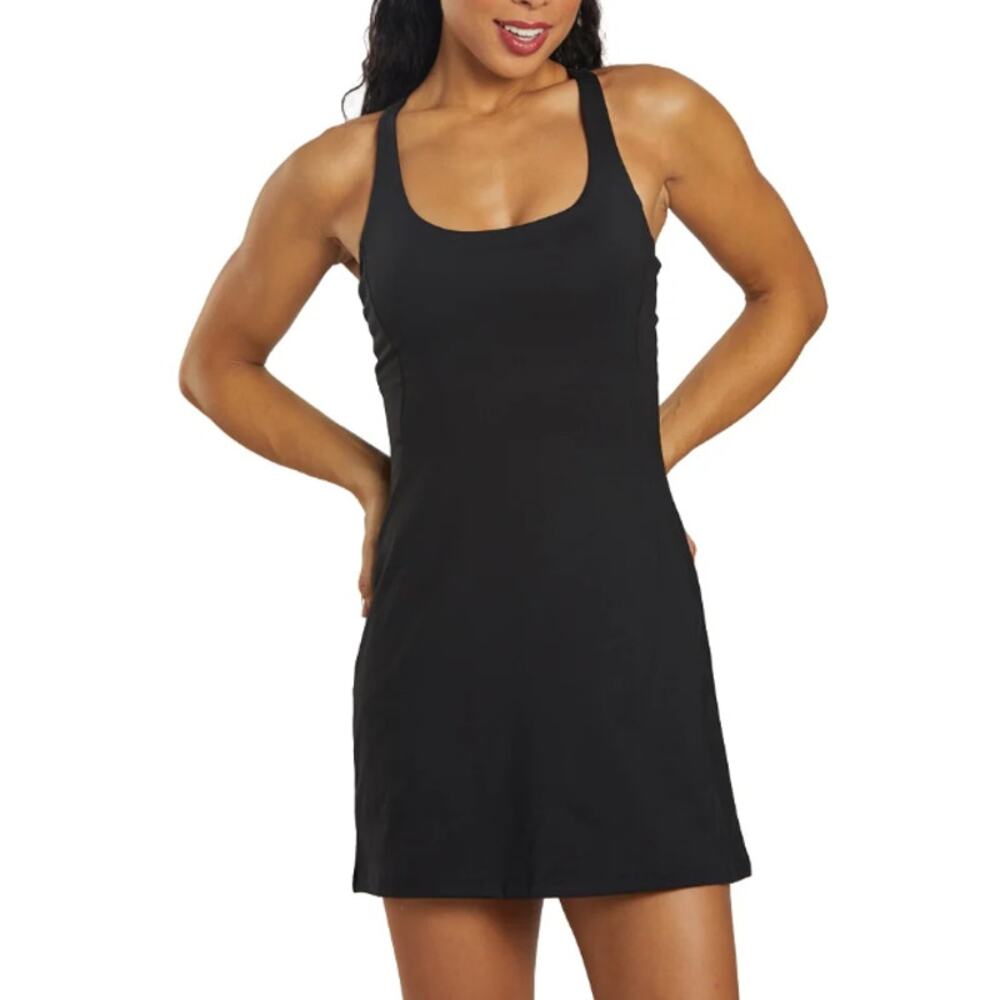 Girlfriend Collective Women's Black Racerback Paloma Mini Dress Size S